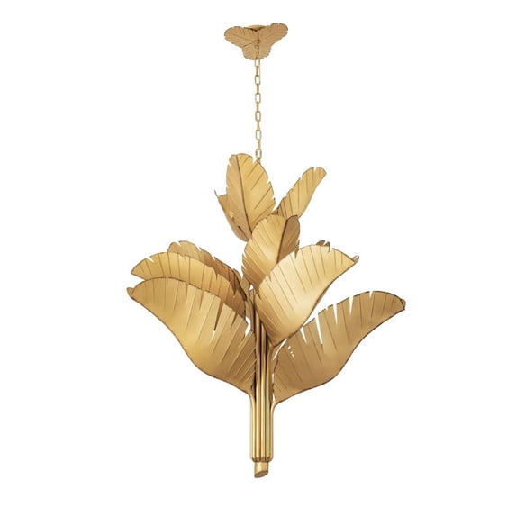 901C12GO Varaluz Lighting Banana Leaf - 12 Light Chandelier In Urban Rustic Style-46.5 Inches Tall and 44 Inches Wide-Gold Finish -Traditional
