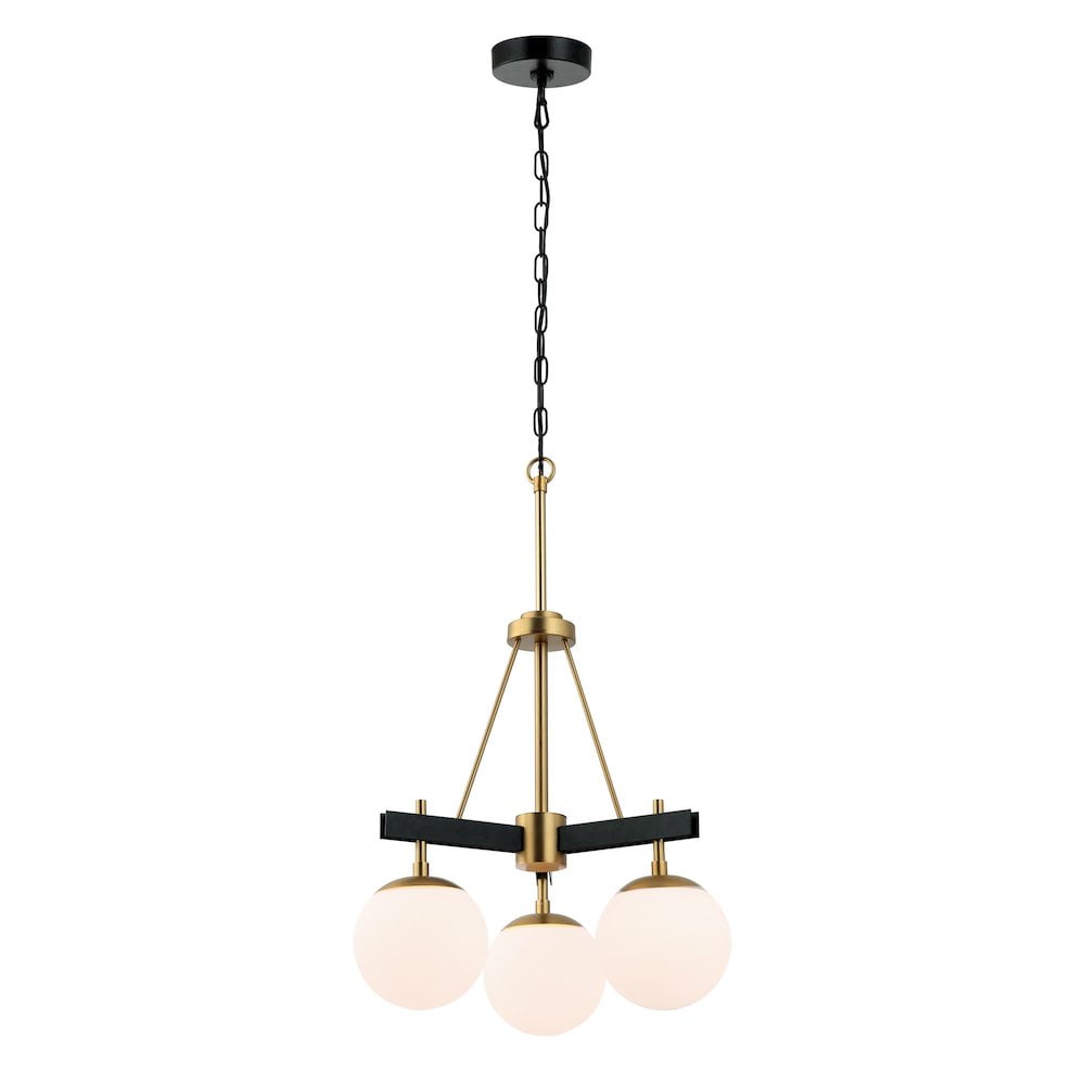 Mini Brass Sputnik Chandelier with White Glass Globes