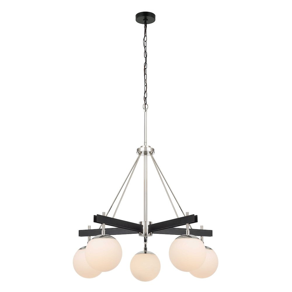 Allie Heritage Modern 24.5" Black & Polished Nickel Sputnik Chandelier