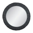 thumbnail image 1 of Varaluz Athena 40-in Round Wall Mirror - Matte Black/Black Seagrass, 1 of 8