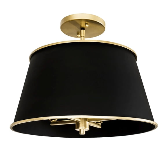 364S04MBFG-Varaluz Lighting-Coco - 4 Light Semi-Flush Mount In Industrial Style-12.5 Inches Tall and 16 Inches Wide-Matte Black/French Gold Finish