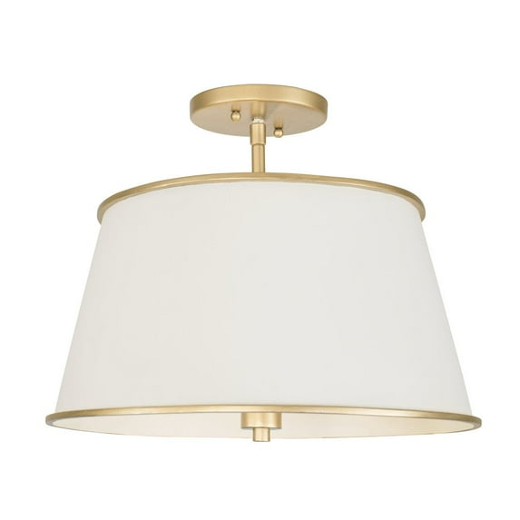 Varaluz Coco 4-Lt Semi-Flush - Matte White/French Gold