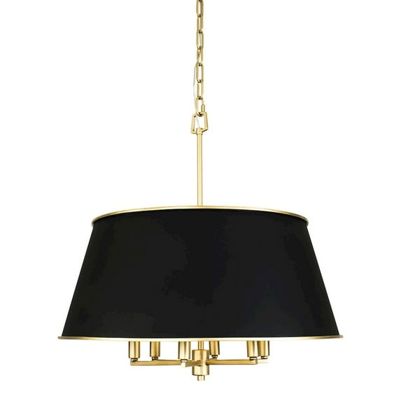 Varaluz Coco 6-Lt Pendant - Matte Black/French Gold