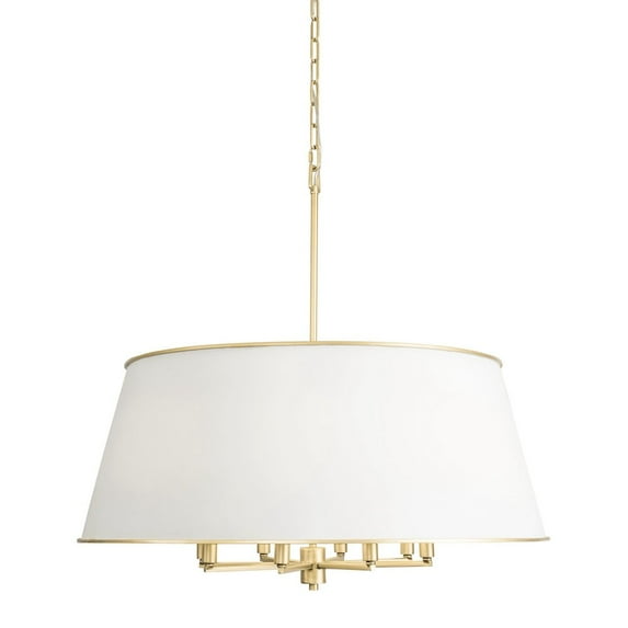 Varaluz Coco 8-Lt Pendant - Matte White/French Gold