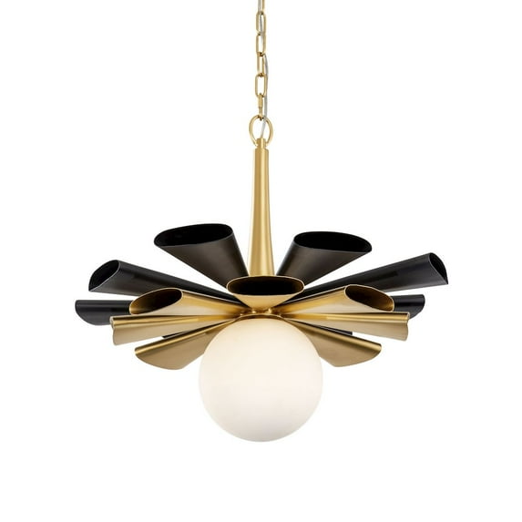 Varaluz Daphne 1-Lt Large Pendant - Matte Black/French Gold