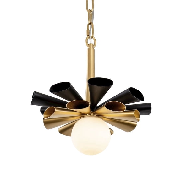Varaluz Daphne 1-Lt Small Pendant - Matte Black/French Gold