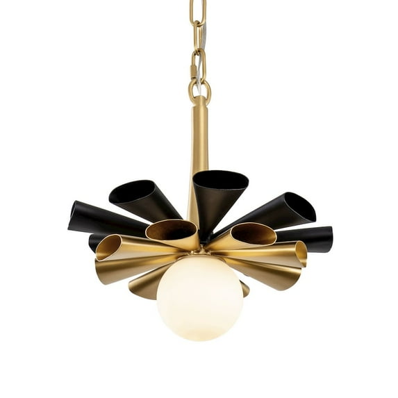 Varaluz Daphne 1-Lt Small Pendant - Matte Black/French Gold