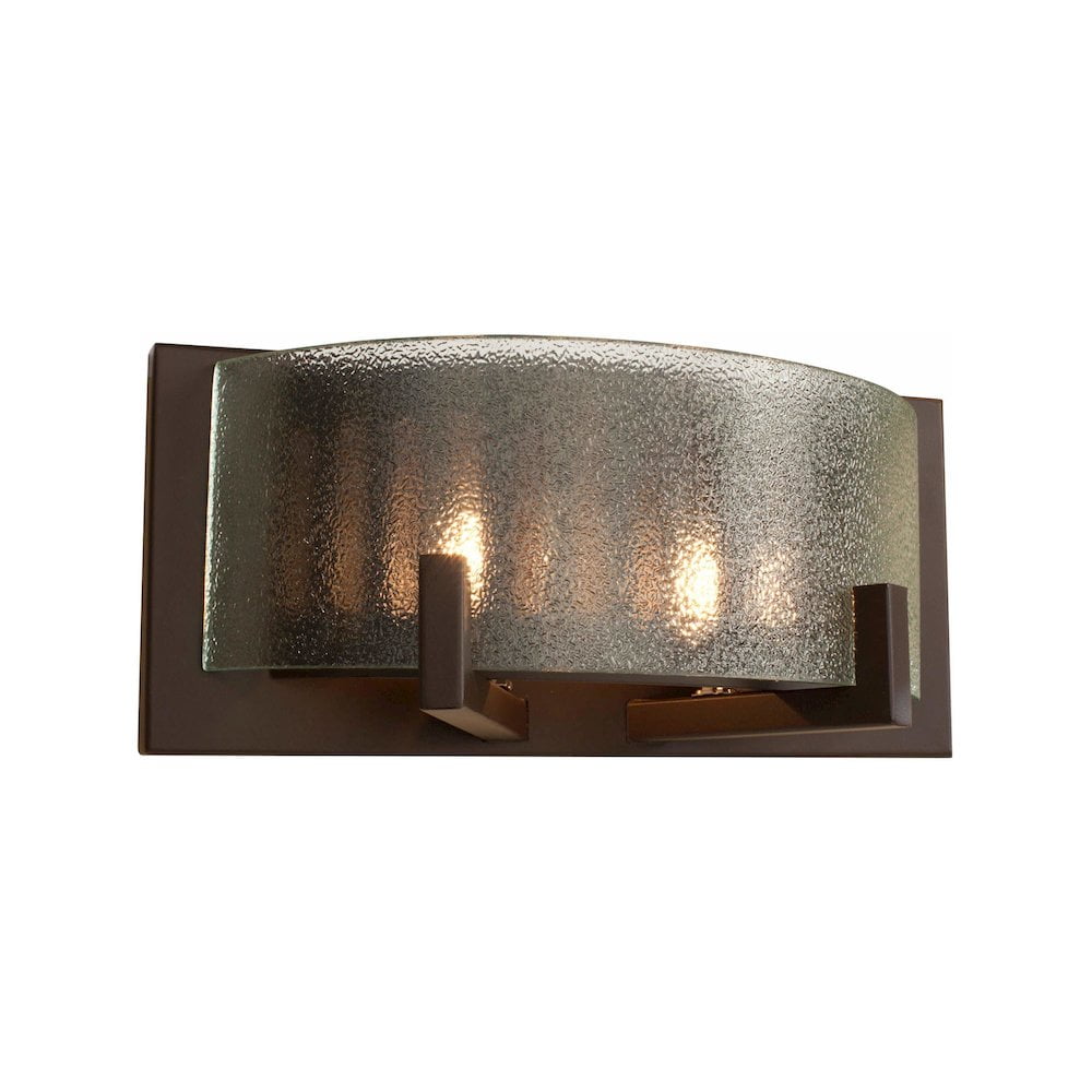 Firefly 2-Light Warm Bronze Bath Vanity with Micro Texture Glass
