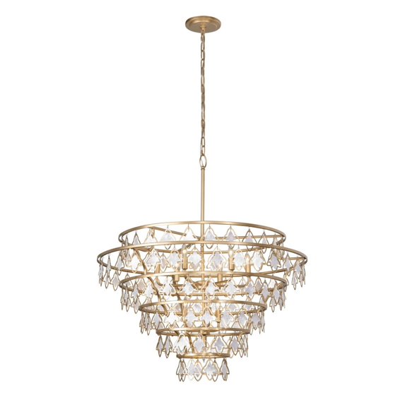 386C10FG Varaluz Lighting Fleur - 10 Light Chandelier In Industrial Style-27.25 Inches Tall and 36 Inches Wide -Traditional Installation