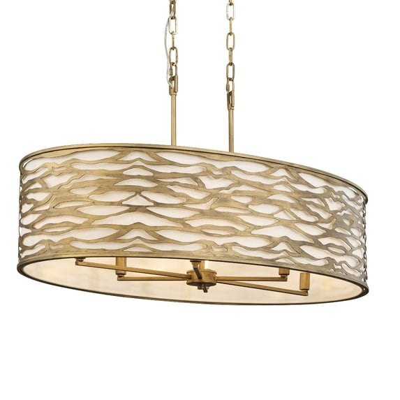 348N06HG-Varaluz Lighting-Kato - 36 Inch 6 Light Linear Pendant-Havana Gold Finish