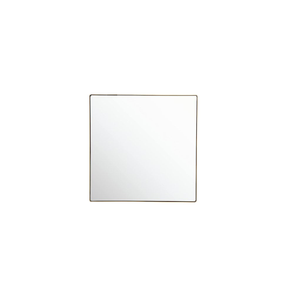 Elegant Gold Finish 30x30 Inch Rounded Square Wood Wall Mirror