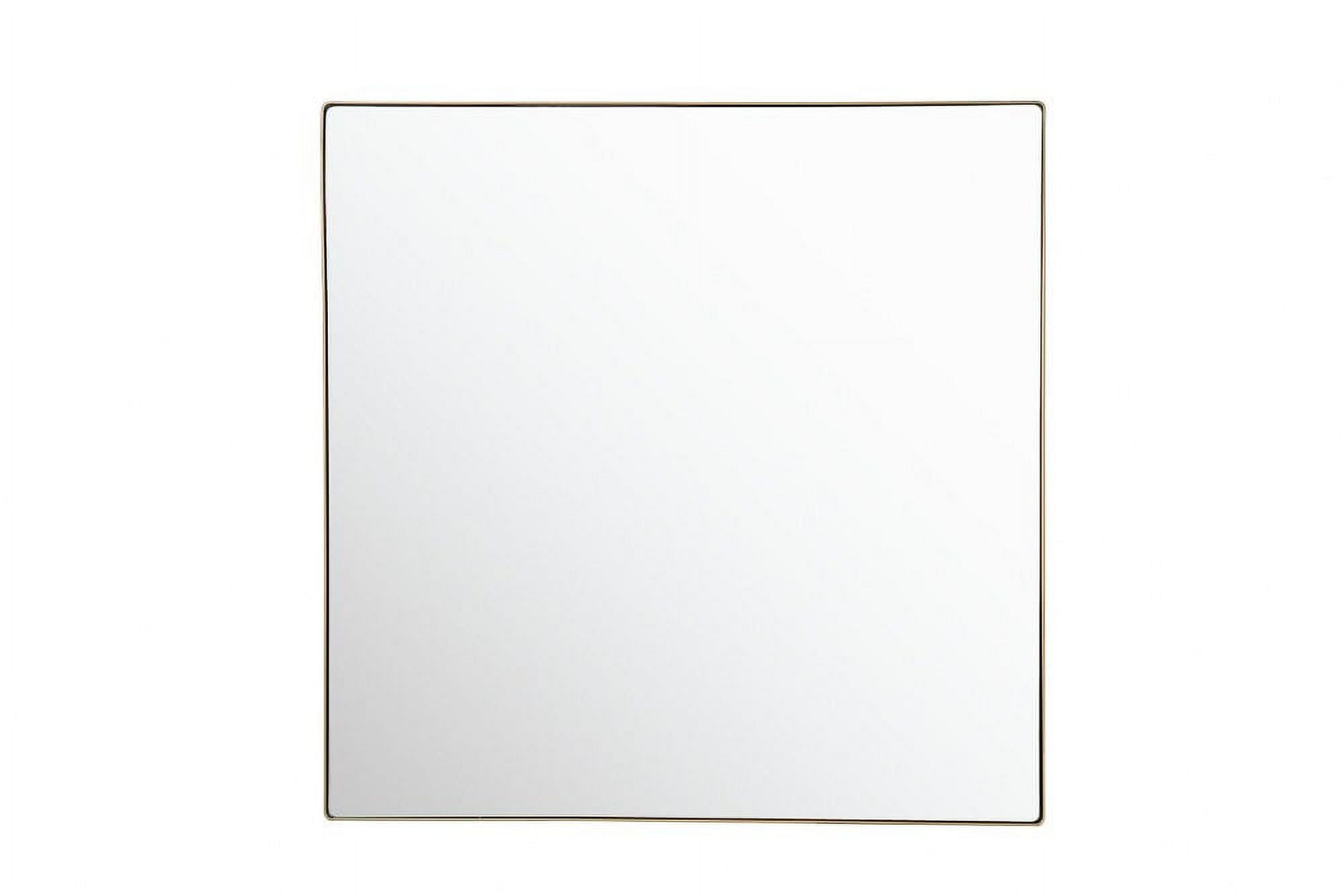 Elegant Gold Finish 40'' Square Wood Wall Mirror
