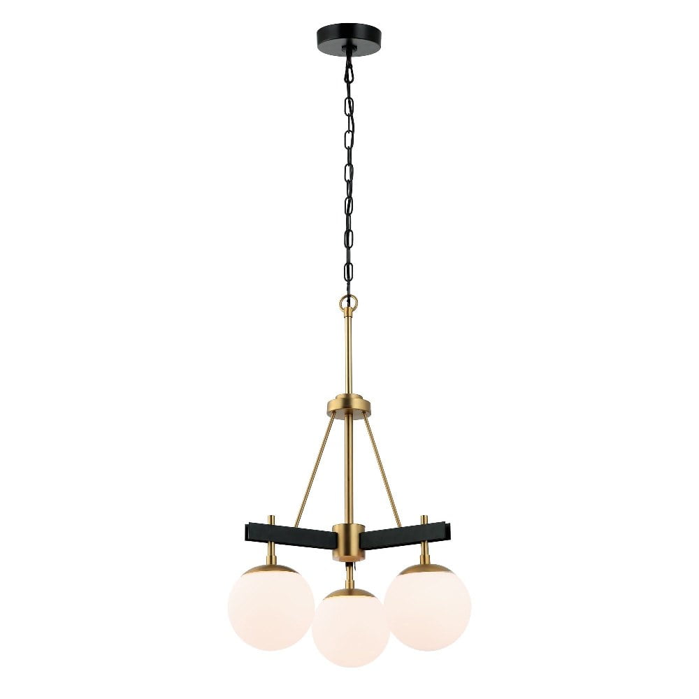Mini Brass Sputnik Chandelier with White Glass Globes