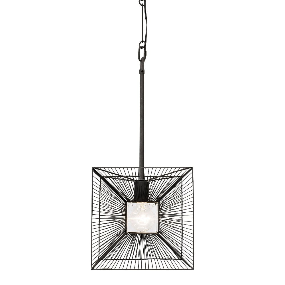 Arcade Carbon Black 10" Handcrafted Crystal Pendant Light