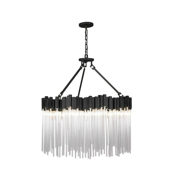 Varaluz Matrix 10-Lt Pendant - Matte Black/French Gold