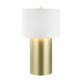 thumbnail image 1 of Varaluz Secret Agent 1-Lt Table Lamp - Painted Gold/White Leather, 1 of 2