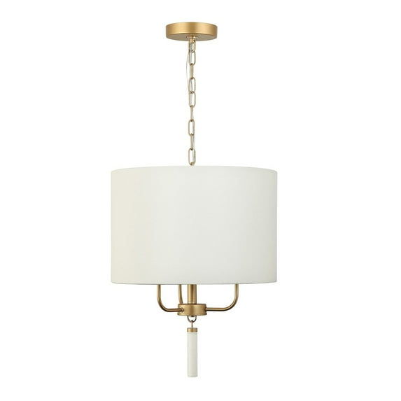 Varaluz Secret Agent 3-Lt Pendant - Painted Gold/White Leather