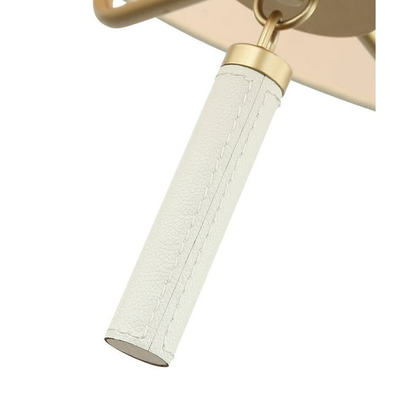Varaluz Secret Agent 5-Lt Pendant - Painted Gold/White Leather