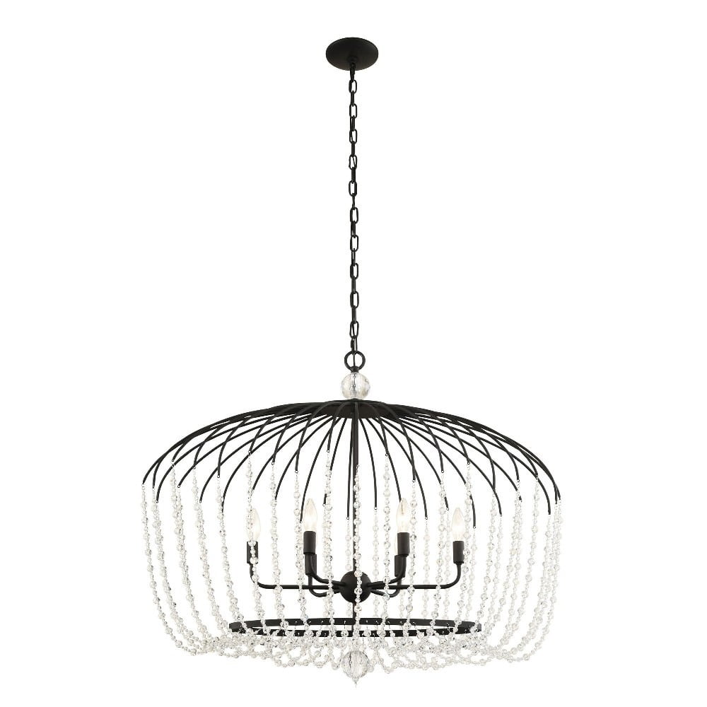 Voliere Contemporary Gold & Matte Black Crystal Island Pendant