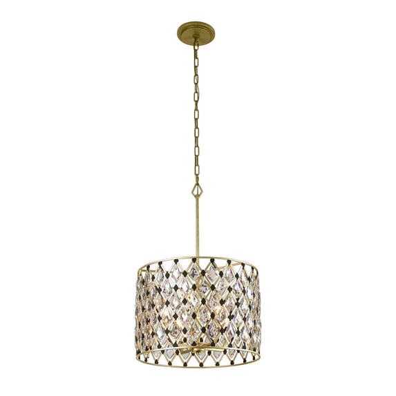 345P04FGMB Varaluz Lighting Windsor - 4 Light Pendant-French Gold/Matte Black Finish -Traditional Installation