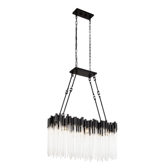 Varaluz Matrix 6-Lt Linear Pendant - Matte Black/French Gold