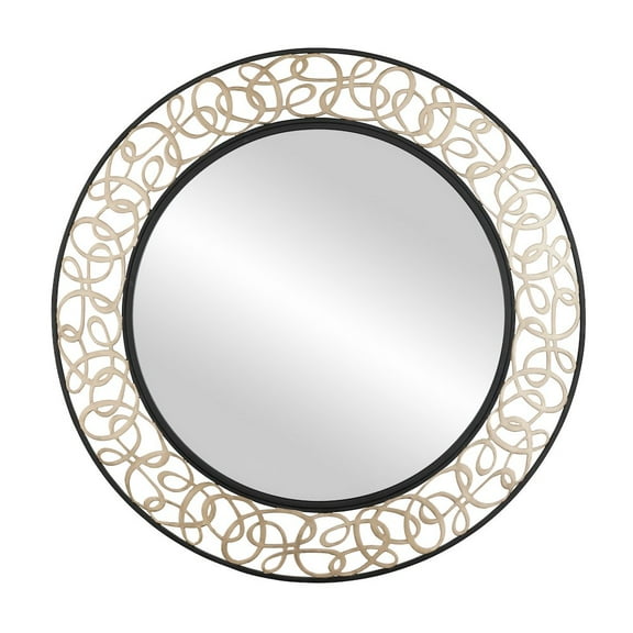 Varaluz Scribble 33-in Wall Mirror - Matte Black/Artifact