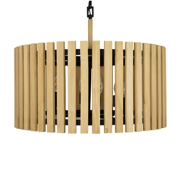 Varaluz Suratto 6-Lt Pendant - Matte Black/Honey Blonde