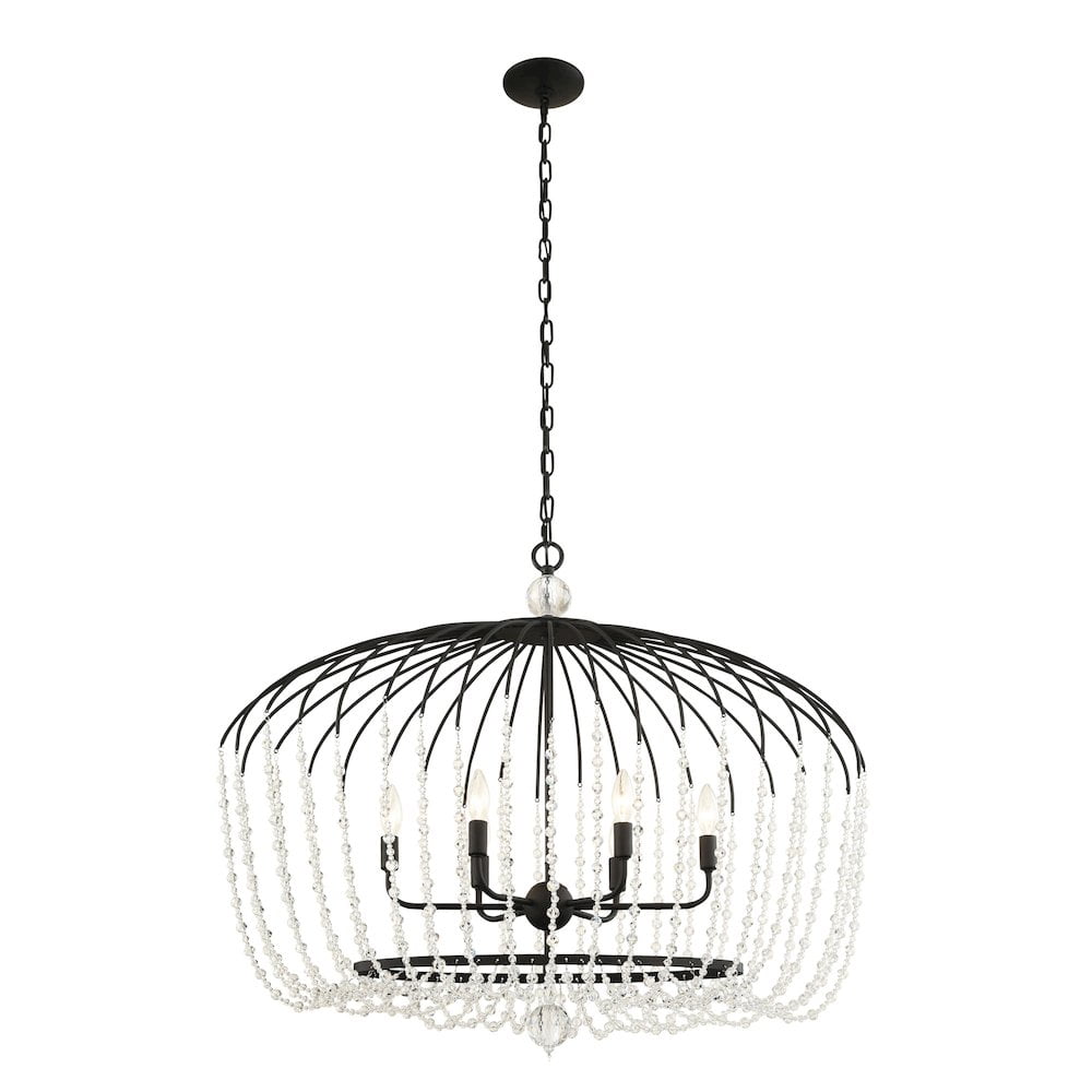 Voliere Contemporary Gold & Matte Black Crystal Island Pendant