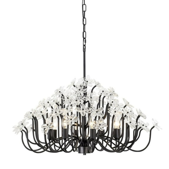 Varaluz Wildflower 8-Lt Chandelier - Matte Black