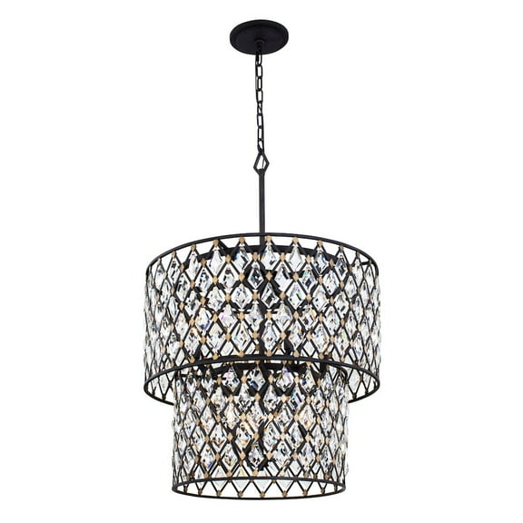 345C07CBHG-Varaluz Lighting-Windsor 7-Light Chandelier in Glam Style 27.75 Inches Tall and 24.75 Wide-Carbon/Havana Gold Finish -Traditional
