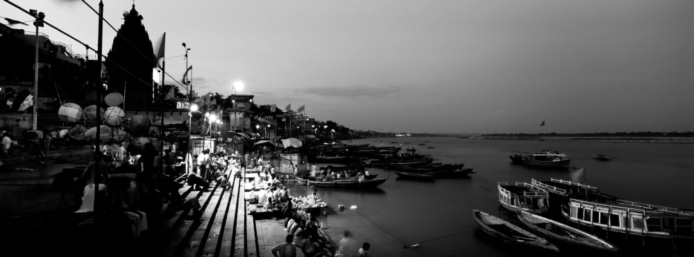 Varanasi India Canvas Art - Panoramic Images (7 x 18)