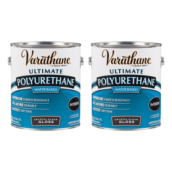 Varathane 200031-2PK Water-Based Ultimate Polyurethane, Gallon, Gloss, 2 Pack
