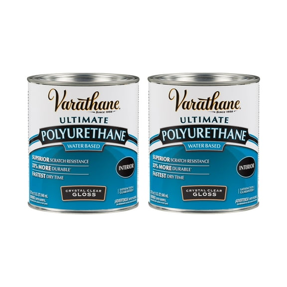 Varathane Ultimate Polyurethane Water-Based Gloss Finish - Durable - 2 Pack, Quart