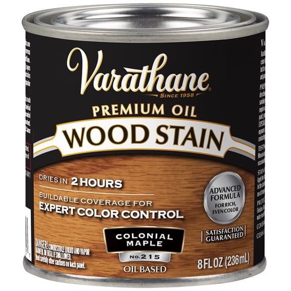 Varathane 211759 Premium Wood Stain, Half Pint, Colonial Maple