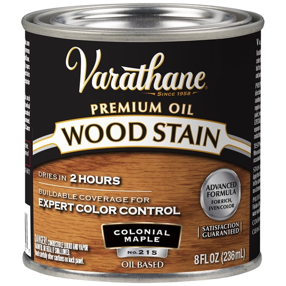 Varathane 211759 Premium Wood Stain, Half Pint, Colonial Maple