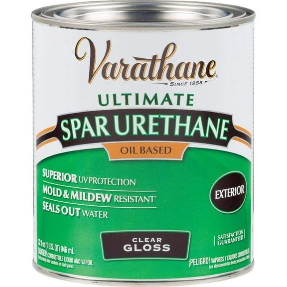 Varathane Exterior Gloss Oil-Based Clear Varnish - Heavy Duty - Quart Residential Use, Standard Application