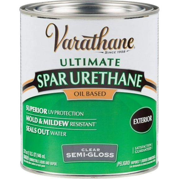 Varathane Exterior Polyurethane Semi-Gloss Oil-Based Varnish - 1 Qt, Clear