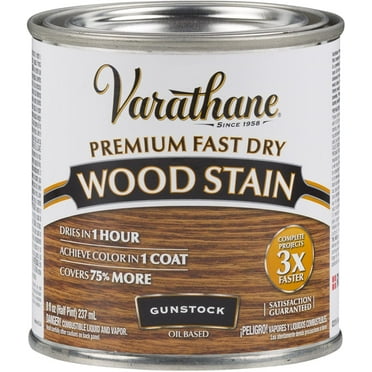 Varathane 262026 Premium Fast Dry Wood Stain, Half Pint, Gunstock