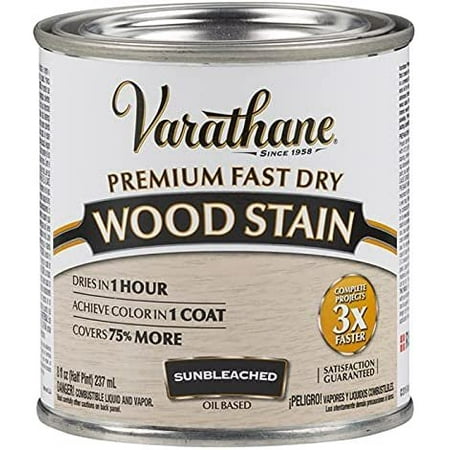Varathane 262030 Premium Fast Dry Wood Stain, Half Pint, Sunbleached