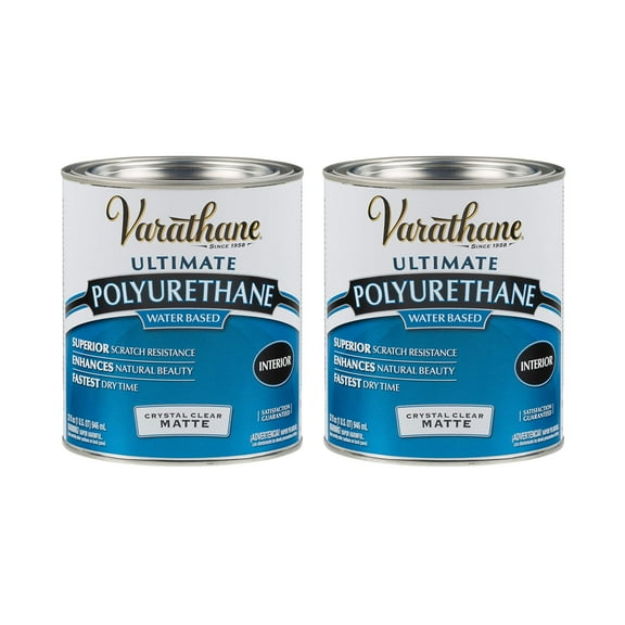 Varathane Ultimate Polyurethane Water-Based Matte - Durable - 2 Pack, Quart