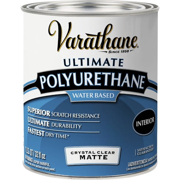 2-pack Varathane Ultimate Polyurethane Water-Based Matte - Durable - 2 Pack, Quart — Exterior Wood Surfaces, UV-Resistant Formula