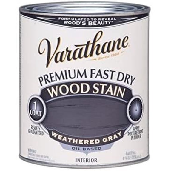 Varathane Fast Dry Stain Weathered Gray - 1 Hour Dry Time - 269398 — Residential Use, Standard Application