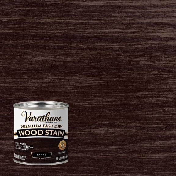 Varathane 269400 Premium Fast Dry Wood Stain, Half Pint, Ebony