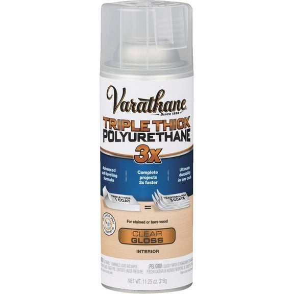 Varathane 318292 Triple Thick Transparent Polyurethane, Clear Gloss, 11.25 Oz Pack Of 6