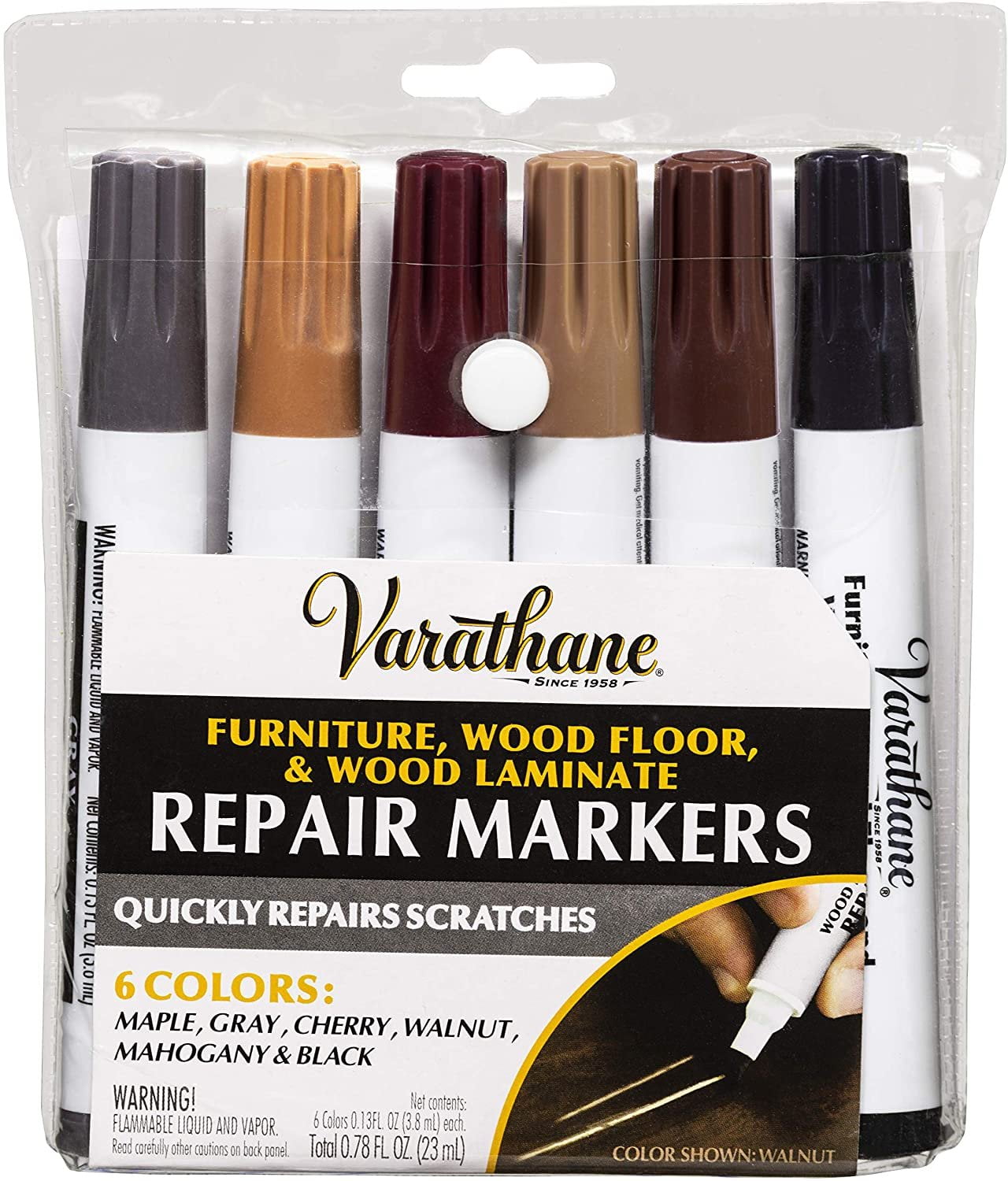 Varathane Wood Stain Repair Marker Kit, Furniture & Floor Scratch Touch ...