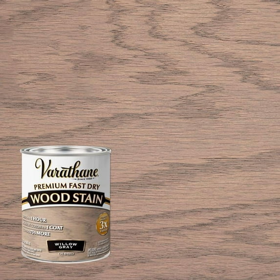 Varathane 357180 Oil Based Semi Transparent Wood Stain, Willow Gray, 1 Quart