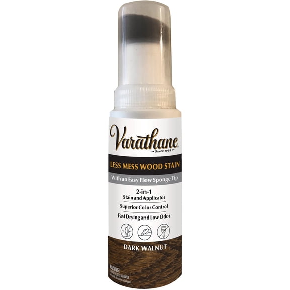 Varathane 368029 Less Mess Wood Stain and Applicator, 4 oz, Dark Walnut