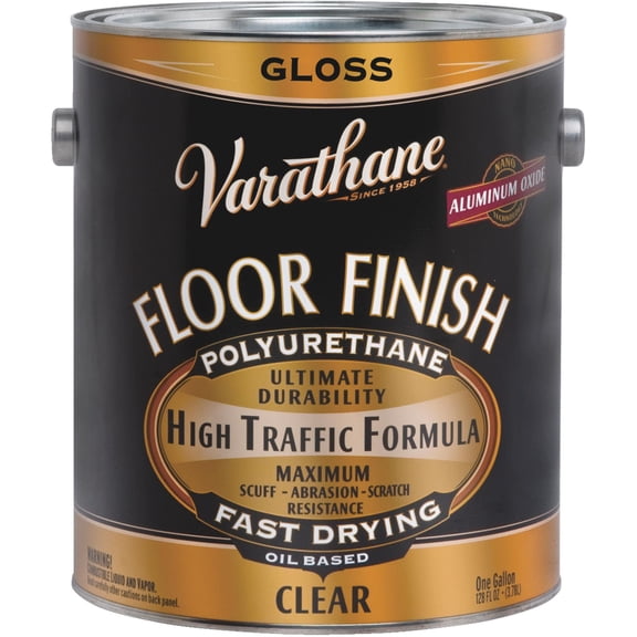 1 gal Rust-Oleum 130031 Clear Varathane Oil-Based Interior High Traffic Polyurethane Floor Finish, Gloss