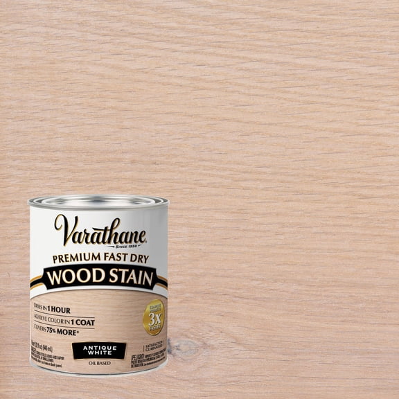 Varathane Premium Fast Dry Semi-Transparent Antique White Wood Stain 1 qt.