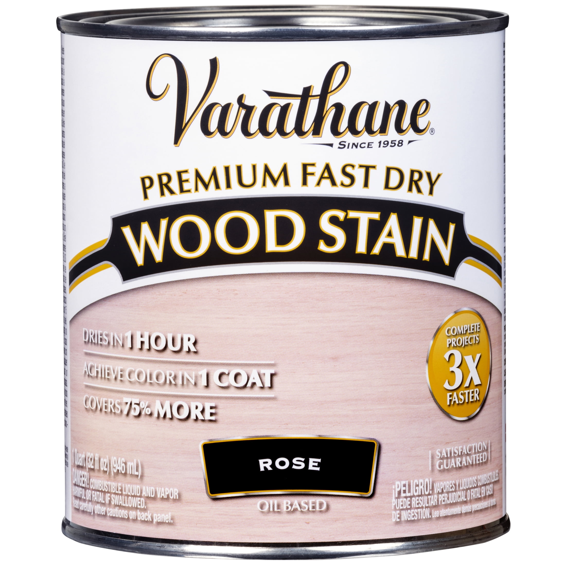 4 Pack, Rose, Varathane Premium Fast Dry Wood Stain-349597, Half Pint